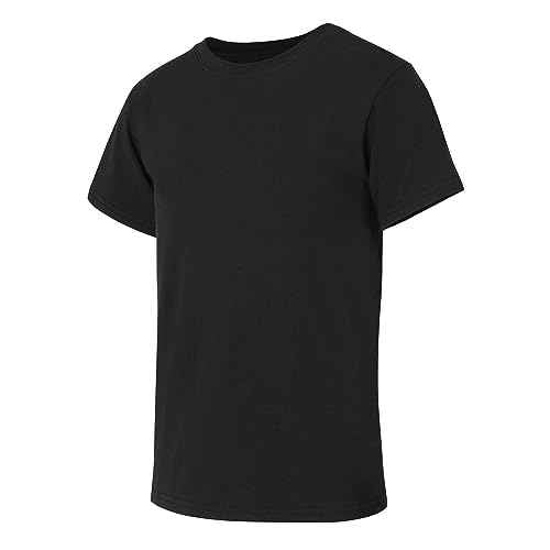 Hanes Boys Originals Crewneck Undershirts Pack, Stretch Cotton, Black & Assorted, 5-Pack