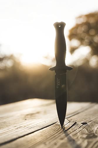 Smith & Wesson 8.5 in High Carbon SS Fixed Blade Knife with 4 in False Edge Blade for Outdoor Tactical Survival and EDC,Black