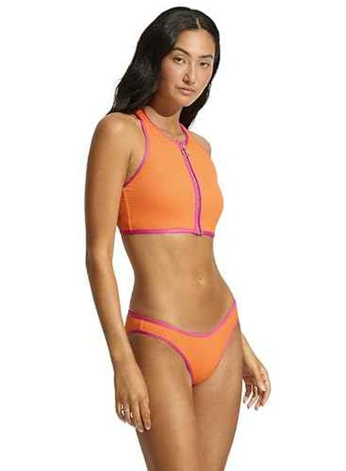 Seafolly Women's Standard Hipster Bikini Bottom Swimsuit, Beach Bound Turmeric