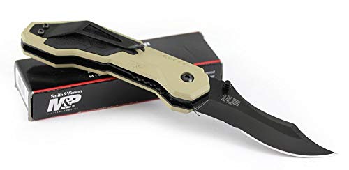 Smith & Wesson M&P SWMP1BSD 7.1in S.S. Assisted Folding Knife with 2.9in Serrated Clip Point Blade and Aluminum Handle for...