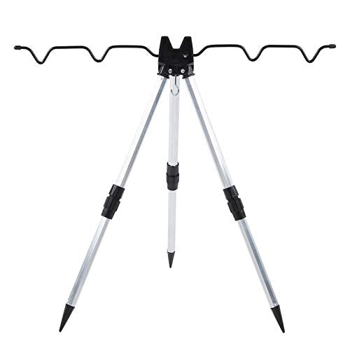 Aluminum Alloy Mini Fishing Rod Tripod, Ultralight Portable Design, Aluminum Fishing Rod Bracket, Easily Foldable and Dura...