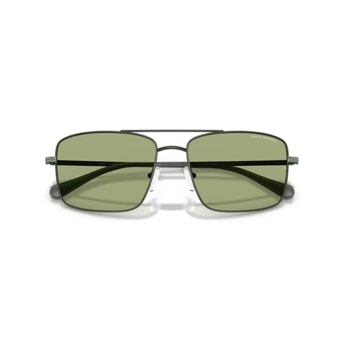 A|X ARMANI EXCHANGE Men's AX2054S Aviator Sunglasses, Matte Dark Green/Green, 57 mm