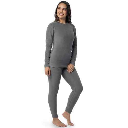 Fruit of the Loom womens Stretch Fleece Lined Thermal Long Johns Underwear Set