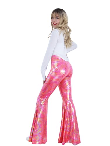 Nawgut Womens Sequin Flare Pant Sparkly High Waisted Leg Bell Bottom Glitter Trousers Night Out Clubwear