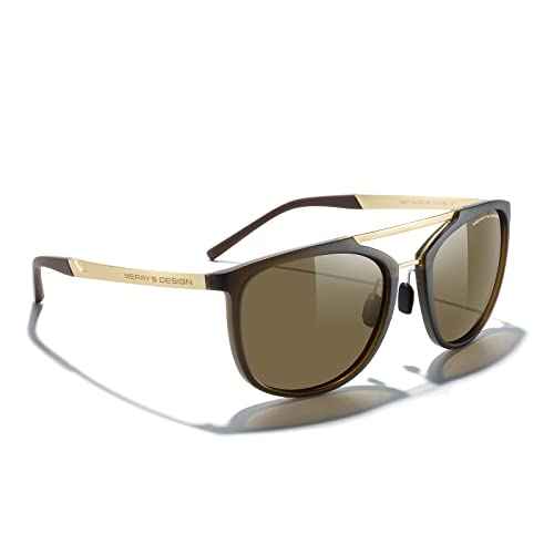 MERRY'S Square Polarized Sunglasses for Men Women Vintage Double Bridge Sunglasses Mirrored Lens