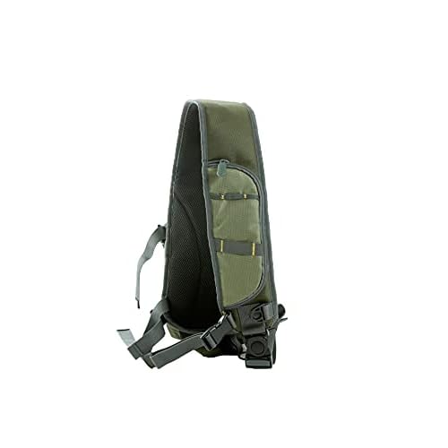 Allen Company Cedar Creek Fly Fishing Sling Pack - Fits up to 4 Tackle/Fly Boxes and Other Accessories - Gray/Lime and Olive Green