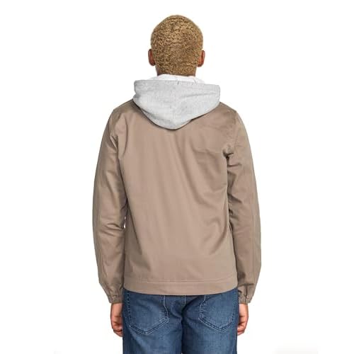 Volcom Men's Rexton Modern Fit Lightweight Zip-up Jacket Adjustable Hood, Everyday Outerwear