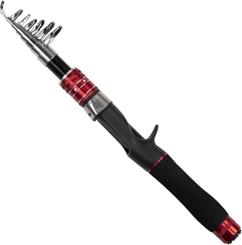 Telescopic Fishing Rod and Reel Combos, Carbon Fiber Fishing Rod with Stainless Steel Baitcasting Reel, Portable Fishing P...
