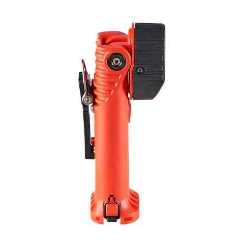 Streamlight 91800 Survivor Pivot 325-Lumen Right Angle Articulating Dual Beam Flashlight with Alkaline Batteries and Clip, Orange