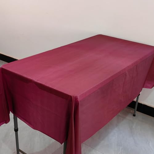 Amocytec 2Pack Wine Plastic Tablecloths Disposable Xmas Table Covers Table Cloths BBQ Picnic Birthday Christmas Parties Co...