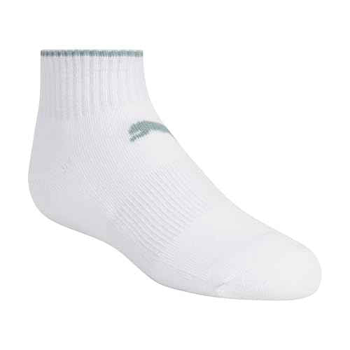 PUMA Girls' Quarter Crew Cushioned Arch Support Socks (8-Pack)