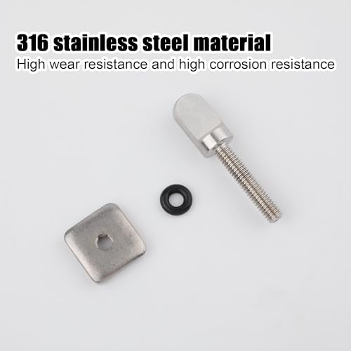 6pcs 316 Stainless Steel Fin Screws, No Tool Surfboard Fin Screws with O Rings Paddle Board Replacement for SUP Paddleboar...