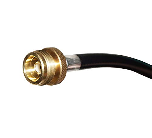 DOZYANT 5 FT Propane Hose Adapter with Propane Tank Gauge for Weber Q1200, 1000 Propane Grill, 1 lb to 20 lb Propane Conve...