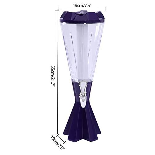 Beer Tower Dispenser 3L Cold Draft Beer Tower Beverage Dispenser with LED Lights and Ice Tube for Parties Home Bar