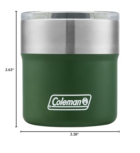Coleman 13oz Vacuum-Insulated Stainless Steel Rocks Glass, Outdoor Cocktail Tumbler with Slidable Spout Cover, Keeps Ice C...