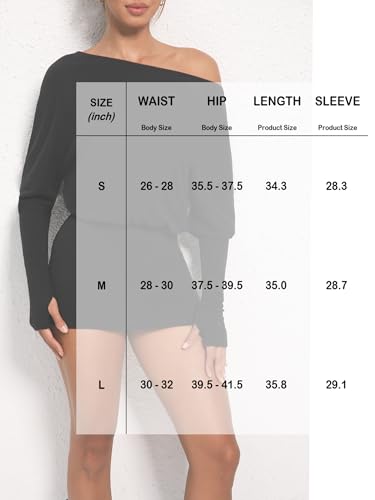 OZICERD Women Off One Shoulder Going Out Mini Dress Loose Batwing Long Sleeve Hip Wrap Bodycon Casual Dresses Black