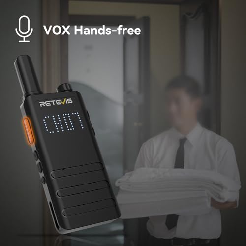 Retevis B3H Walkie Talkies with Earpiece, New Version of RT22(3.0), Lightweight, Channel Display, Emergency Alarm,USB-C,1620mAh Battery, Rechargeable Two Way Radios for Retail Resturant (4 Pack)