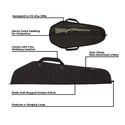 Allen Company Durango Rifle Case - 40-Inch Soft Gun Bag - Hunting and Shooting Accessories - 1.5-inch Webbing Handles and a Hanging Loop - Black
