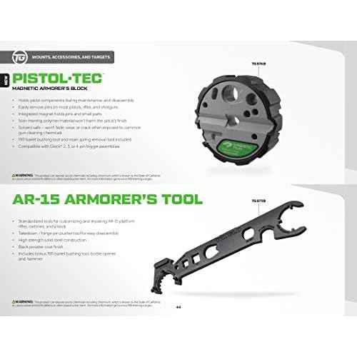 TruGlo Pistol-Tec Magnetic Armorer's Block - Durable Easy-to-Use Gunsmithing Tool Compatible with Glock 2, 3, or 4 pin Trigger Assemblies