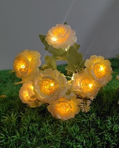 TopVelo Solar Garden Light 6 Packs, 42 LEDs Outdoor Solar Lighting with Hibiscus Flowers, Waterproof Outdoor Garden Light for Patio, Courtyard, Pathway Decoration
