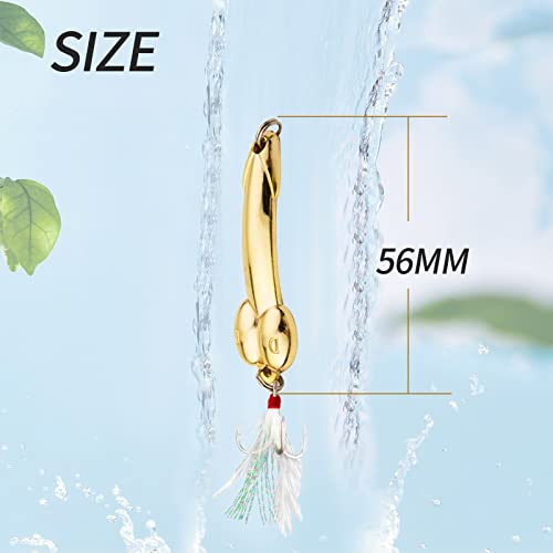 4Pack Funny Fishing Lures for Men Saltwater Fishing Lures Set Metal Jigging Spoons for Bass Fishing Crank Baits Topwater L...