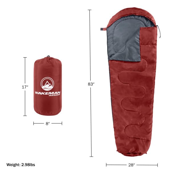 Mummy Sleeping Bag - Adult Cold Weather Sleeping Bag Rated to 25°F - Waterproof with Drawstring Hood - Camping Equipment b...