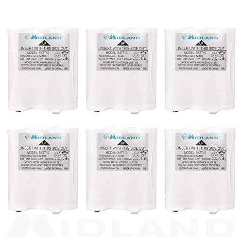 Midland AVP13 Rechargeable Batteries for T71, T75, T77 Radios - 6-Pack