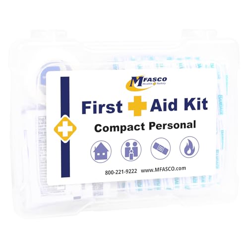 MFASCO Compact Personal First Aid Kit - Mini Medical Essentials for Travel, Hiking, Camping, Outdoor Safety - Lightweight,...