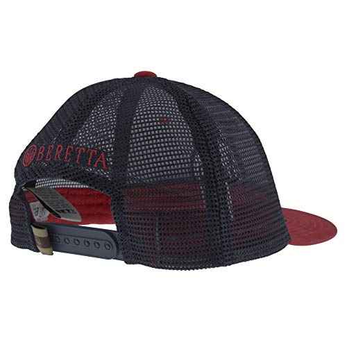 Beretta Men¡¯s Trident Flat Bill Casual Structured Cotton Twill Trucker Hat with Mesh Back