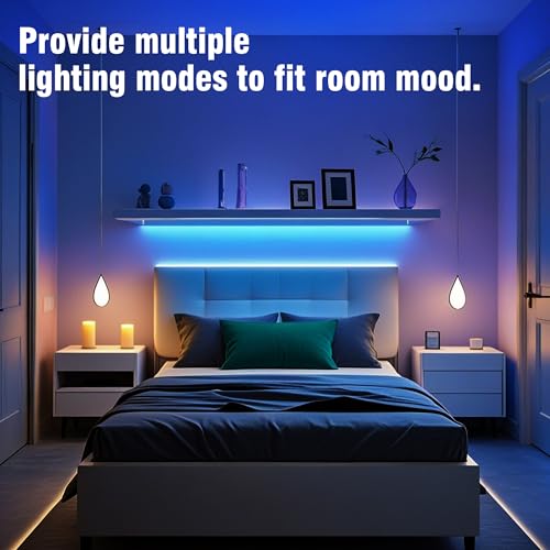 VOLIVO LED Strip Lights for Bedroom 200ft, Smart Bluetooth RGB Light Strips with App Control & Music Sync, Color Changing ...