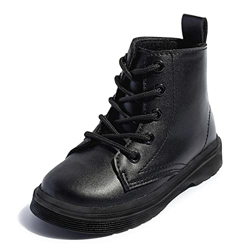 Toddler Boys Girls Combat Boots Little Kid Leather Ankle Booties Waterproof Outdoor Fall Winter Shoes