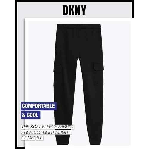 DKNY Boys' Cargo Jogger Pants - Soft Fleece Athletic Sweatpants - Breathable Casual Cargo Joggers for Boys (Sizes: 8-18)