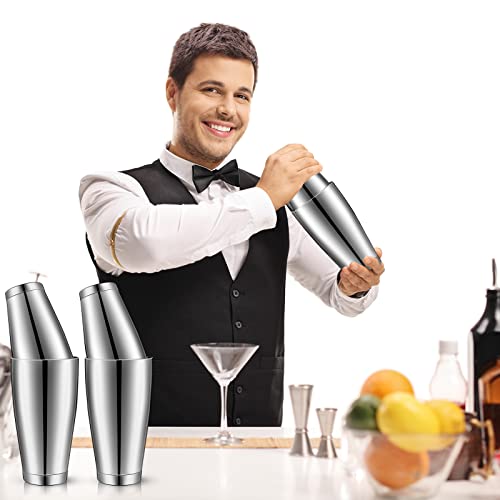10 Pcs Cocktail Shaker Tin Set, Professional Bar Shaker Boston Cocktail Shakers, Weighted Shake Can, Stainless Steel Marti...