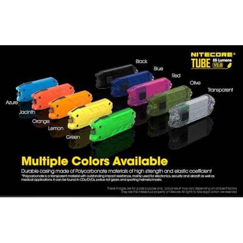Nitecore Tube v2.0 55 Lumen USB Rechargeable Ultralight Keychain Flashlight (Jacinth)