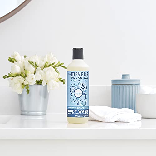 MRS. MEYER'S CLEAN DAY Moisturizing Body Wash for Women and Men, Biodegradable Shower Gel Formula Made with Essential Oils, Rain
