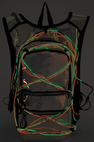 Hydration Backpack Pack with Cool Lights, 2L Water Bladder, Lightweight Bag for Running, Hiking, Bike, Climbing, Music Fes...