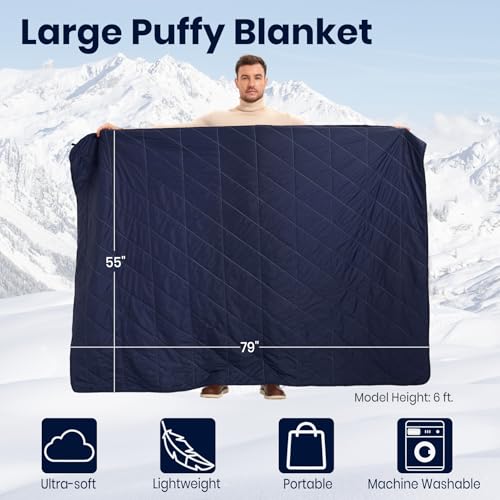 sheelokhwui Ultralight Puffy Blanket, Outdoor Camping Blanket, Water-Resistant and Packable, Great for Camping, Stadium, T...
