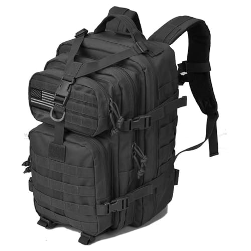 REEBOW GEAR Tactical Backpack for Men Army Molle Military Style Assault Pack Bug Bag Backpacks Daypack (40L Black)