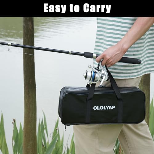 OLOLYAP Fishing Pole Combo Set 6.9ft 2PCS Telescopic Fishing Rod and Reel Combo with Fishing Pliers and Lip Gripper Collap...
