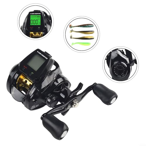 Digital Baitcasting Fishing Reel with Line Counter Depth Position Alarm 7.2:1 Gear Ratio 7+1BB Magnetic Brake System USB R...