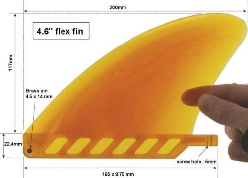 Atoll Isup SUP 4" River Flex Fin | No-Tool Inflatable Paddle Board Safety Fin Screw | Quick Release Slide Center Detachabl...