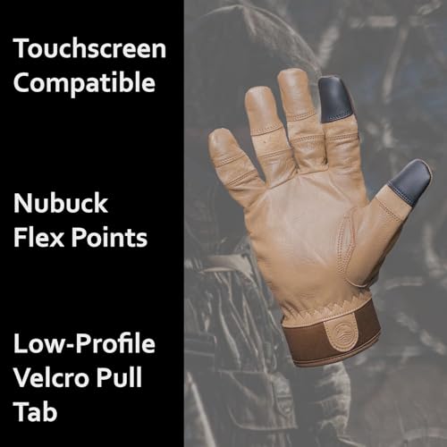 Glacier Glove Unisex El Jefe Gloves - Durable Breathable Quick-Drying Touchscreen Compatible Leather Outdoor Hunting Gloves