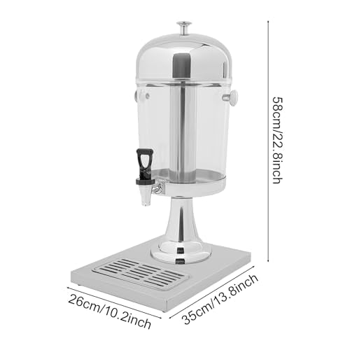 Beverage Dispenser with Ice Core, 2.1 Gallon Drink Dispensers for Parties, Stainless Steel Drink Dispenser with Stand for ...