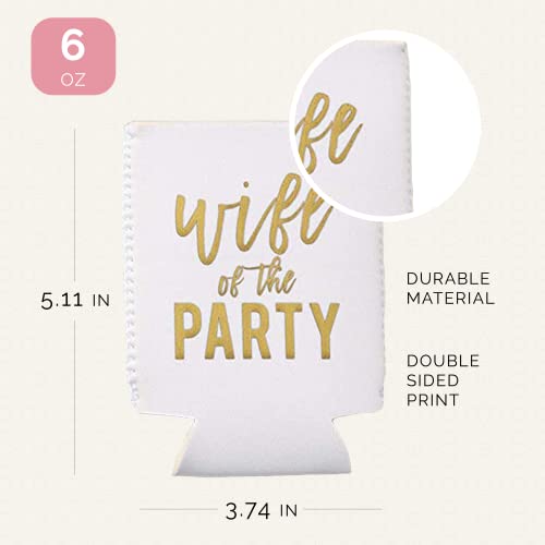 Wife of the Party and The Party Bachelorette Can Coolers - Set of 12, Perfect for Decorations and Bridesmaid Gifts (Dusty ...