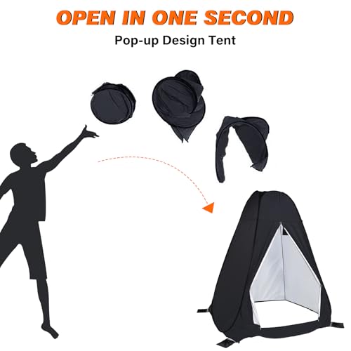 anngrowy Shower Privacy Tent, 7FT Extra Large Pop Up Toilet Tent, Portable Outdoor Bathroom Shower Enclosure, Privacy Shel...
