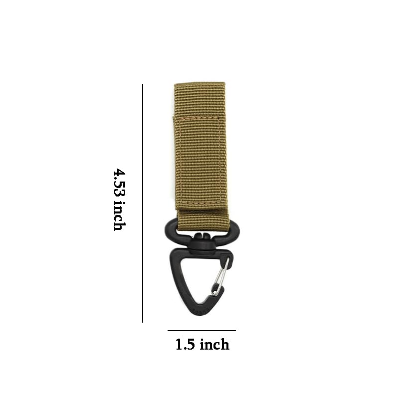 5Pcs Tactical Nylon Key Hooks with 360 Degree Swivel Snap Hook, Nylon Key D-Ring Holder or Belt Keeper for Molle Pouch