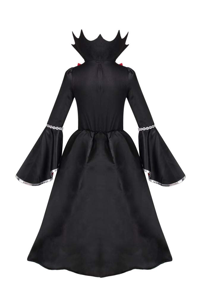 yolsun Vampire Costume for Girls, Noble Medieval Queen Halloween Dress up(4-6 Years)