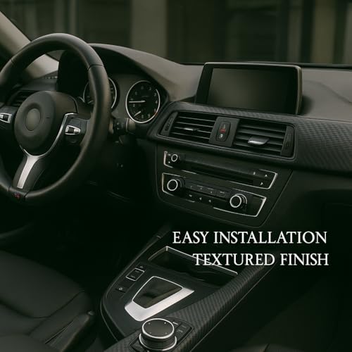 RockRose 3D Matte 3D Black Carbon Fiber Vinyl Wrap, Anti-Wrinkle, Air Release Automotive Bubble Wrap, Self Adhesive Car Vi...