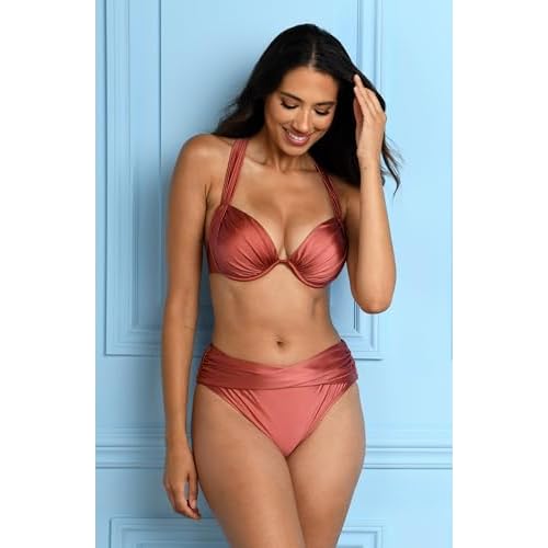 La Blanca Womens Mid-Waist Twist Front Swimsuit Bottom