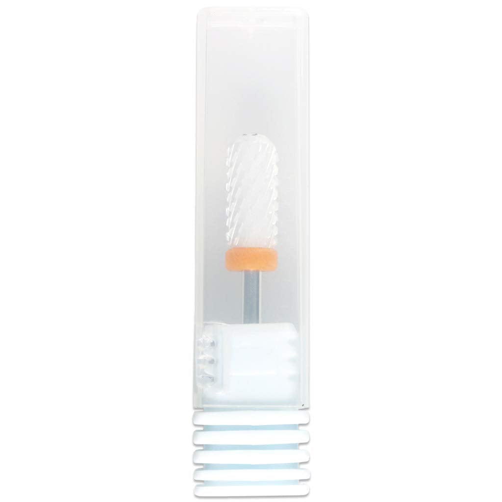 PANA Smooth Top Small Barrel 3/32 Ceramic Bit - 2X Coarse Grit - Fast remove Acrylic or Hard Gel Nail Drill Bit for Manicure Ped